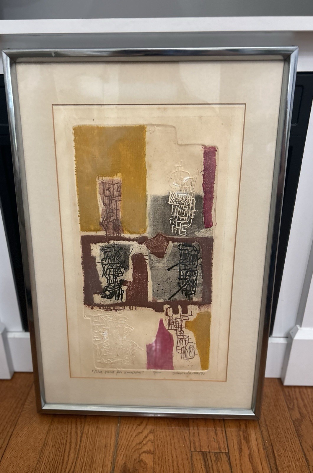 Juan Manuel Gomez Quiroz Abstract Oil in Canvas 14.5” x 21”. 1970