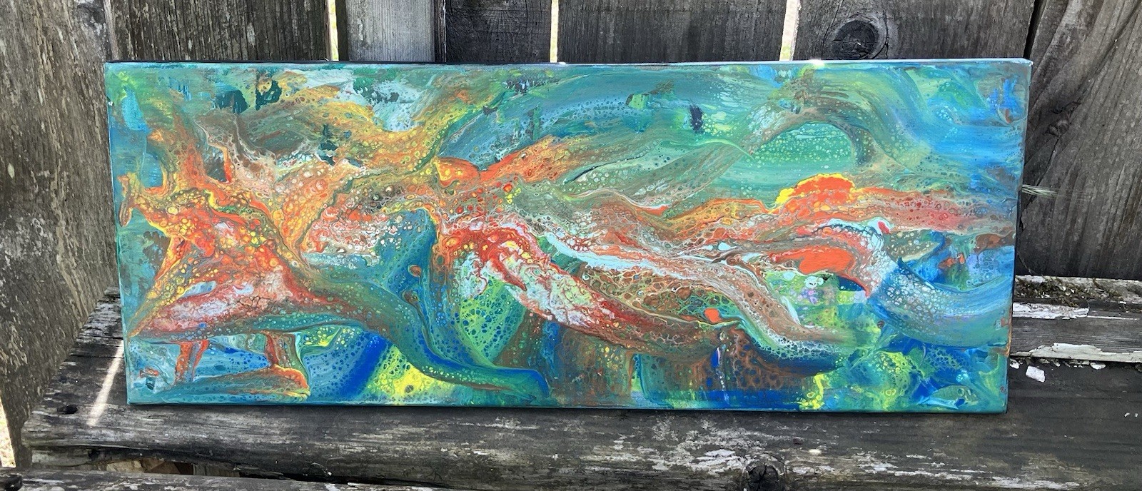 Acrylic Pour painting “Oceanic Bloom”