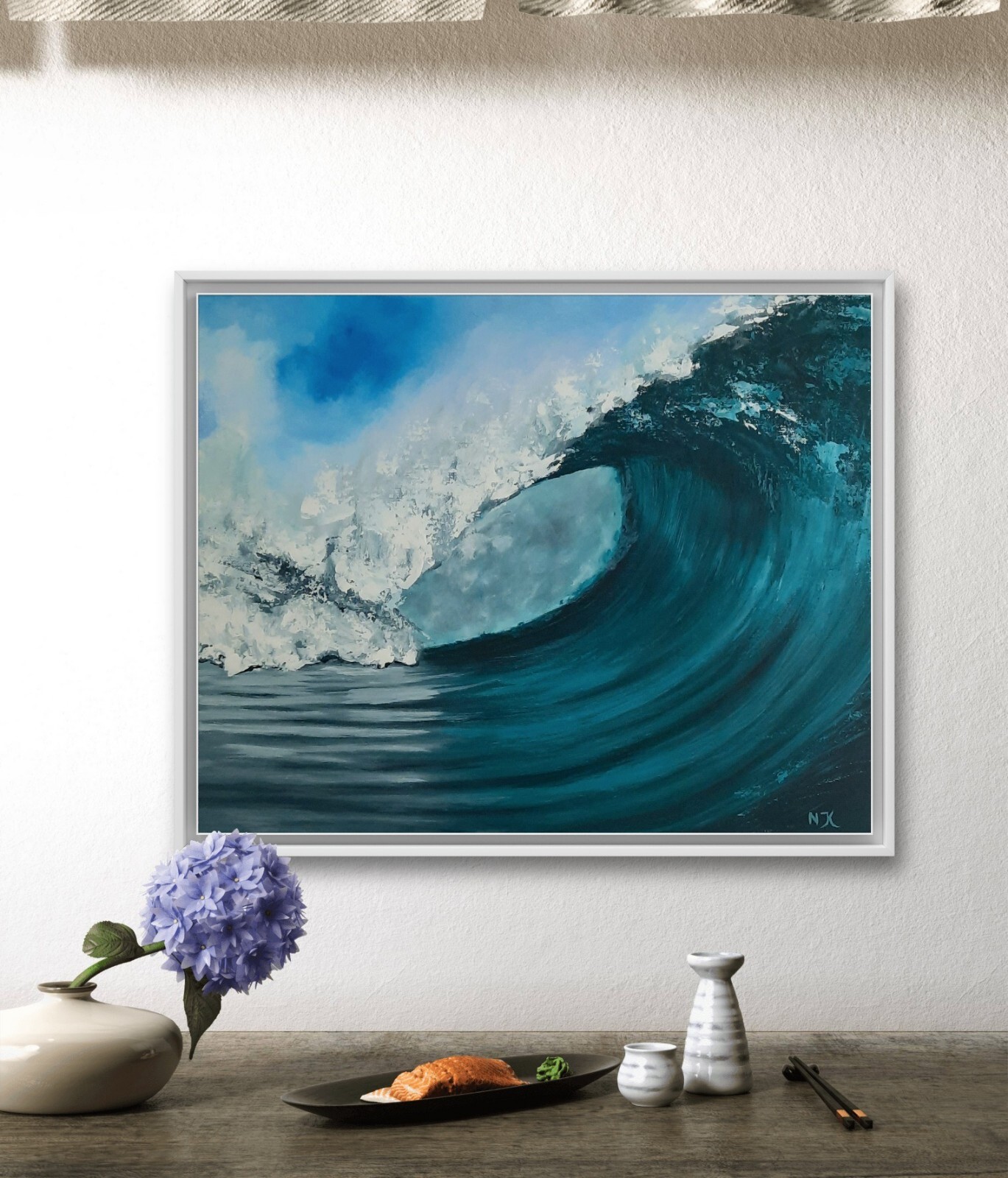 Original Meer Landschaft Gemälde Welle Sonnenuntergang Unikat, Seascape Painting