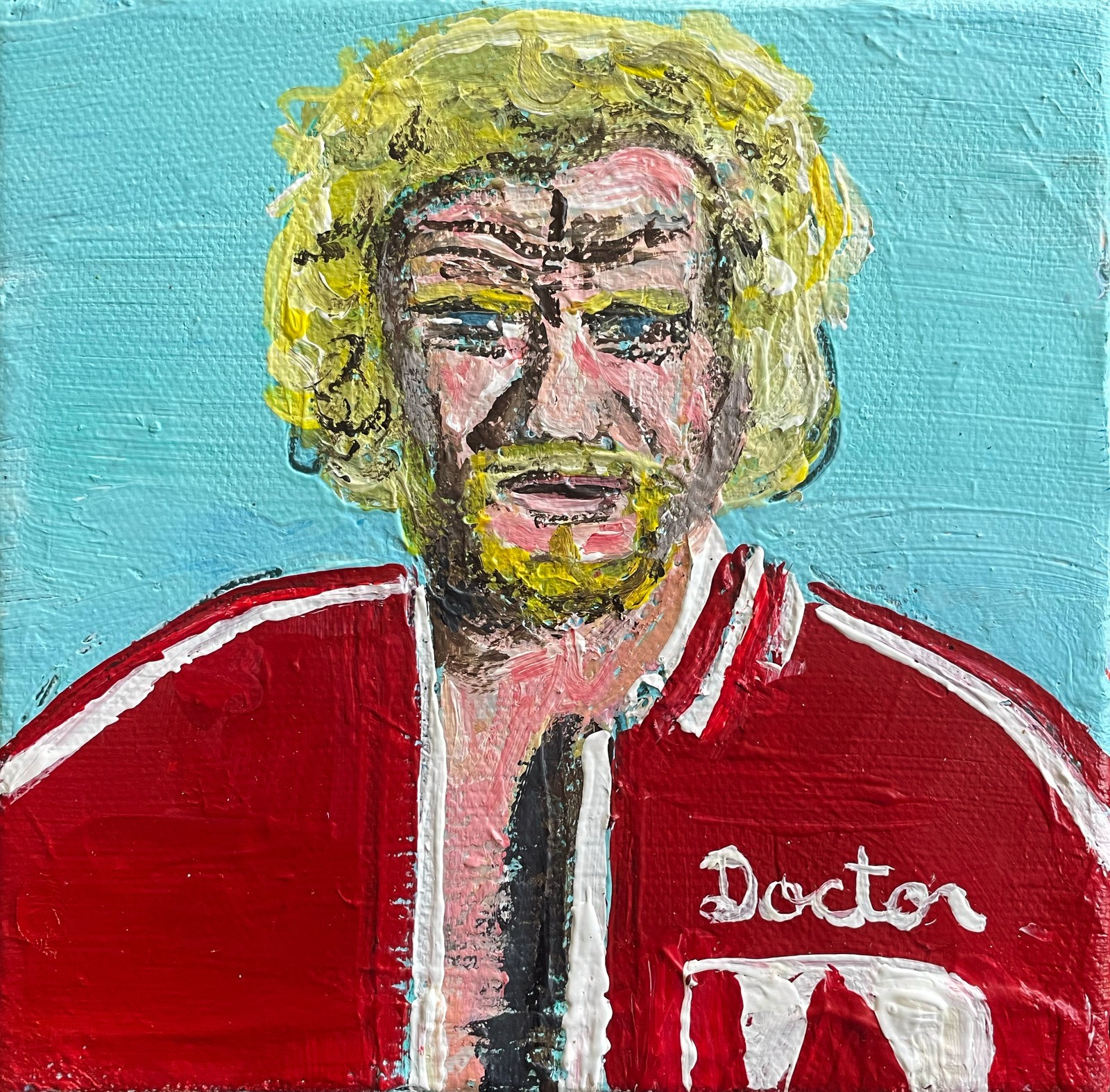 Dr Death Steve Schultz Painting 6×6 Acrylic Canvas Original Sergio Santosv