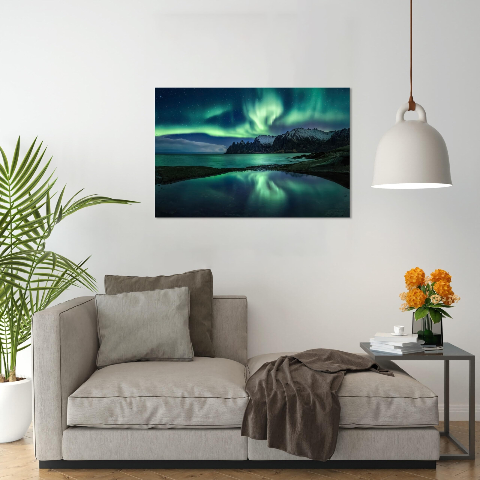 Aurora Borealis Wall Art Painting for Office Bedroom Scenery Landscape Canvas…