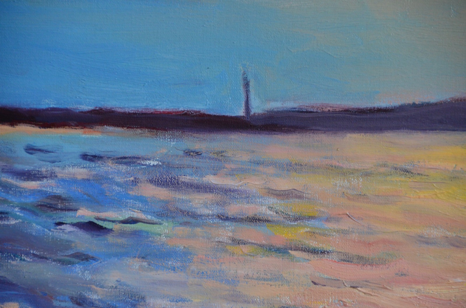 Beth Riso Fine Art Oil Painting – Mayo Beach Twilight, Wellfleet, Cape Cod