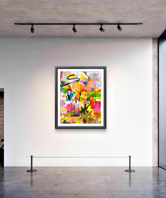 Abstract Art «Brighter Days 2» Original Acrylic 11×14 inch Painting on Paper