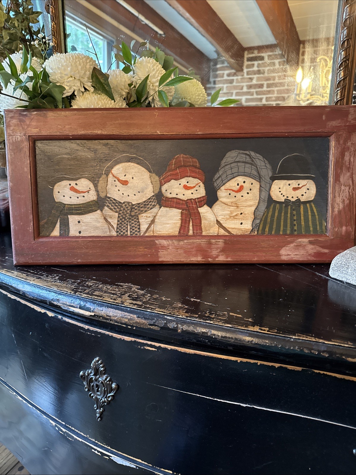 Snowman Window Art Wooden