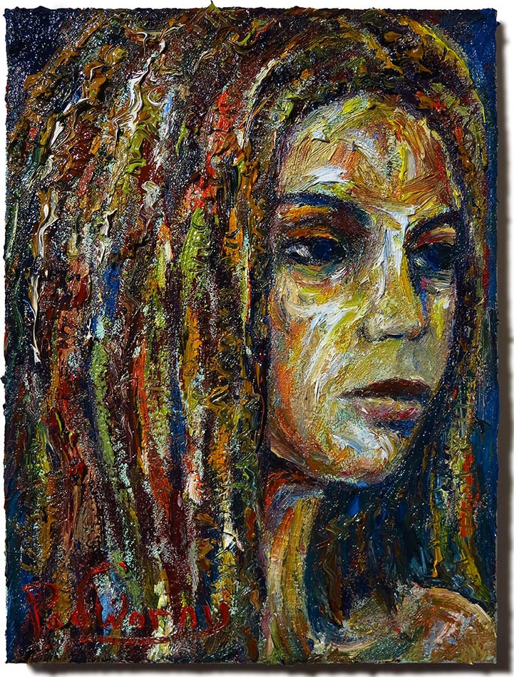 ORIGINAL OIL PAINTING VINTAGE█GIRL EXPRESSIONIST█ART ABSTRACT 2026 YOUNG WOMAN