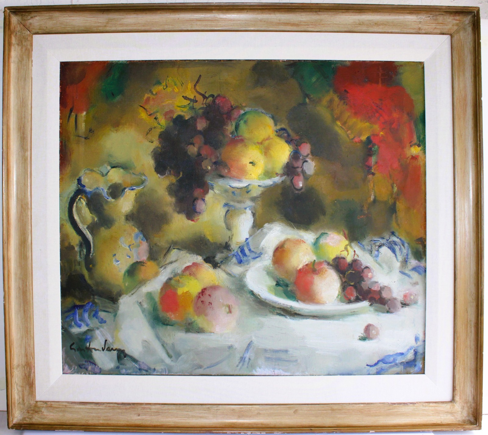 GASTON JARRY 1889-1974 LARGE OIL PAINTING CANVAS BODEGON SIGNED ARGENTINE MASTER