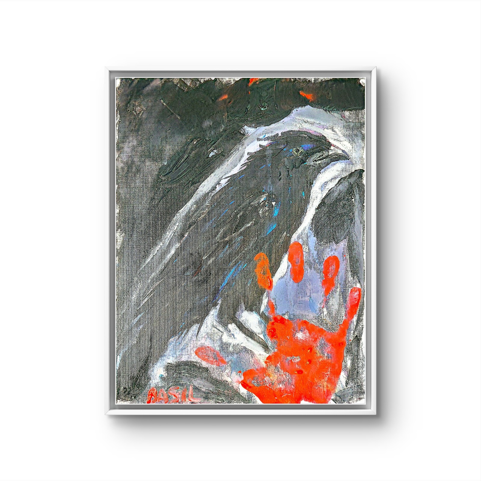 Raven Red Road Unique Abstract Expressionism Wall Art Canvas Board 11×14
