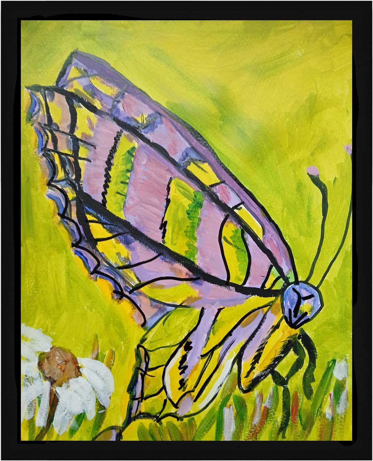 Abstract Expressionism 11×14 Dragonfly Days Colorful Painting Modern Street Art