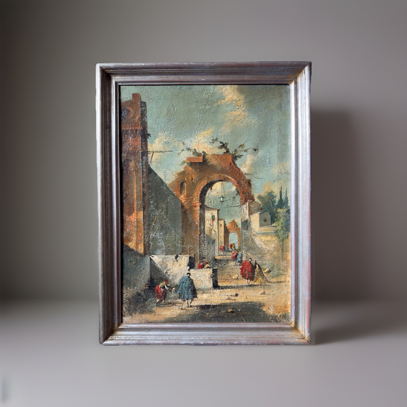 Antique Italian Framed Oil Painting, In The Manner of Guardi, Early 19th C