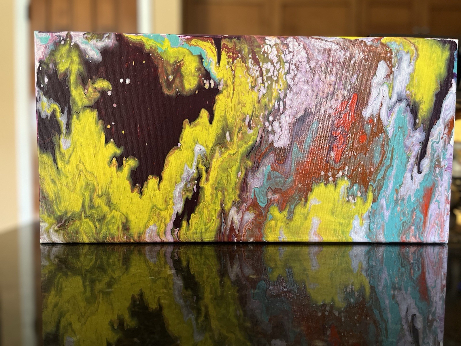 Original Abstract Painting Acrylic on Canvas, 20x10x1.5 Signed OOAK