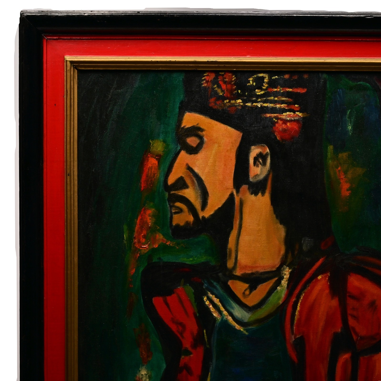 COOPER Original Vintage Signed Georges Rouault Old King Portrait Oil Painting