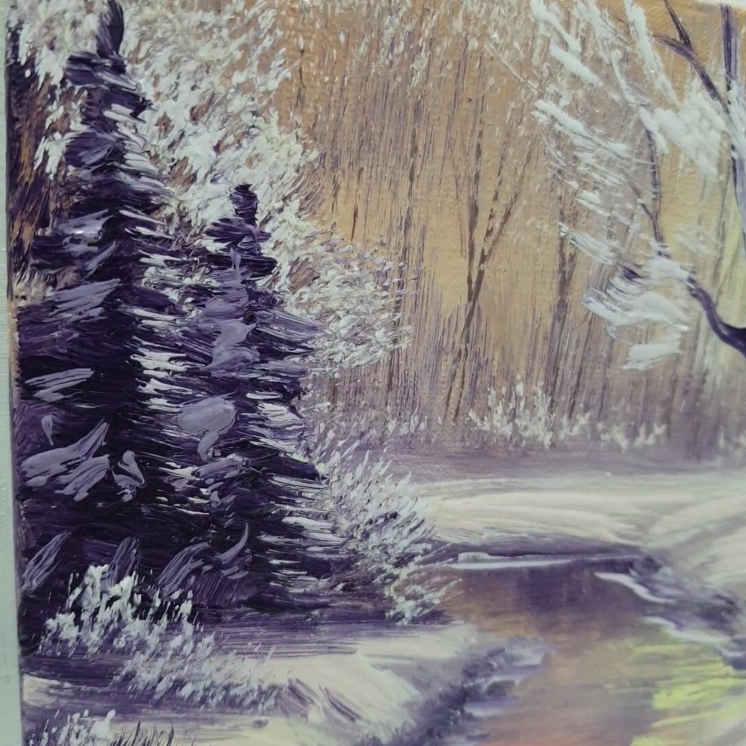 Gift Original Winter Painting Hand Painted Wall Art Home Decor Ukrainian Artist