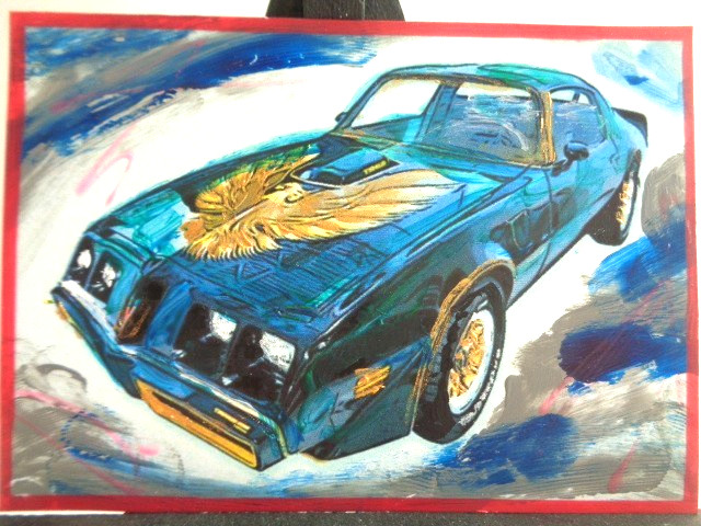 ATC ACEO Pontiac FIREBIRD CAR Abstract Art