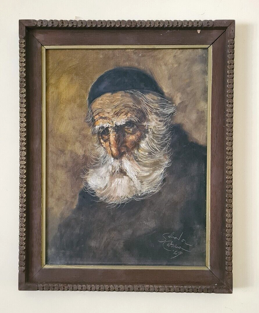 Salvador Cabrera 1929 – 1986 Painting of an old Jew Oil on canvas
