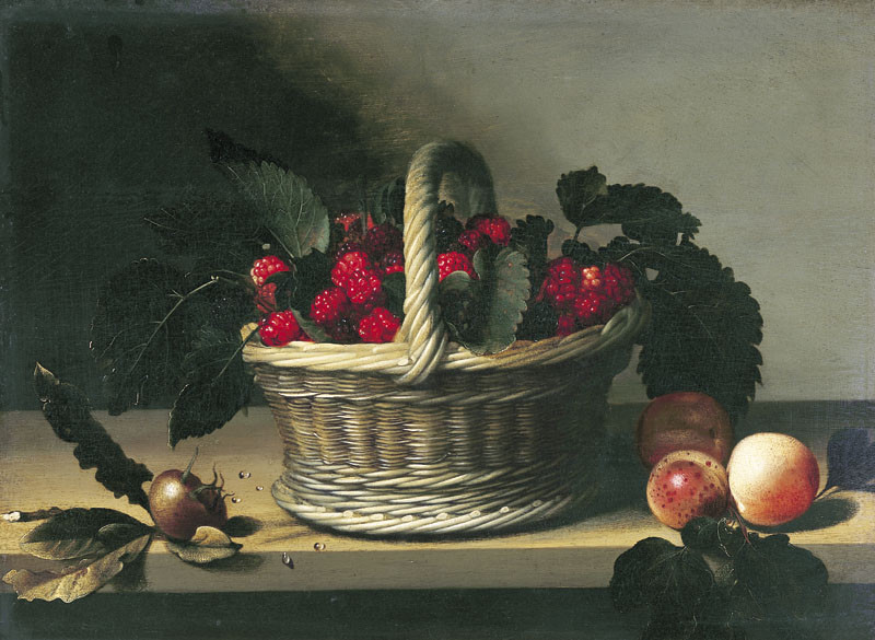 oil painting handpainted on canvas»still life with blackberry “@13589
