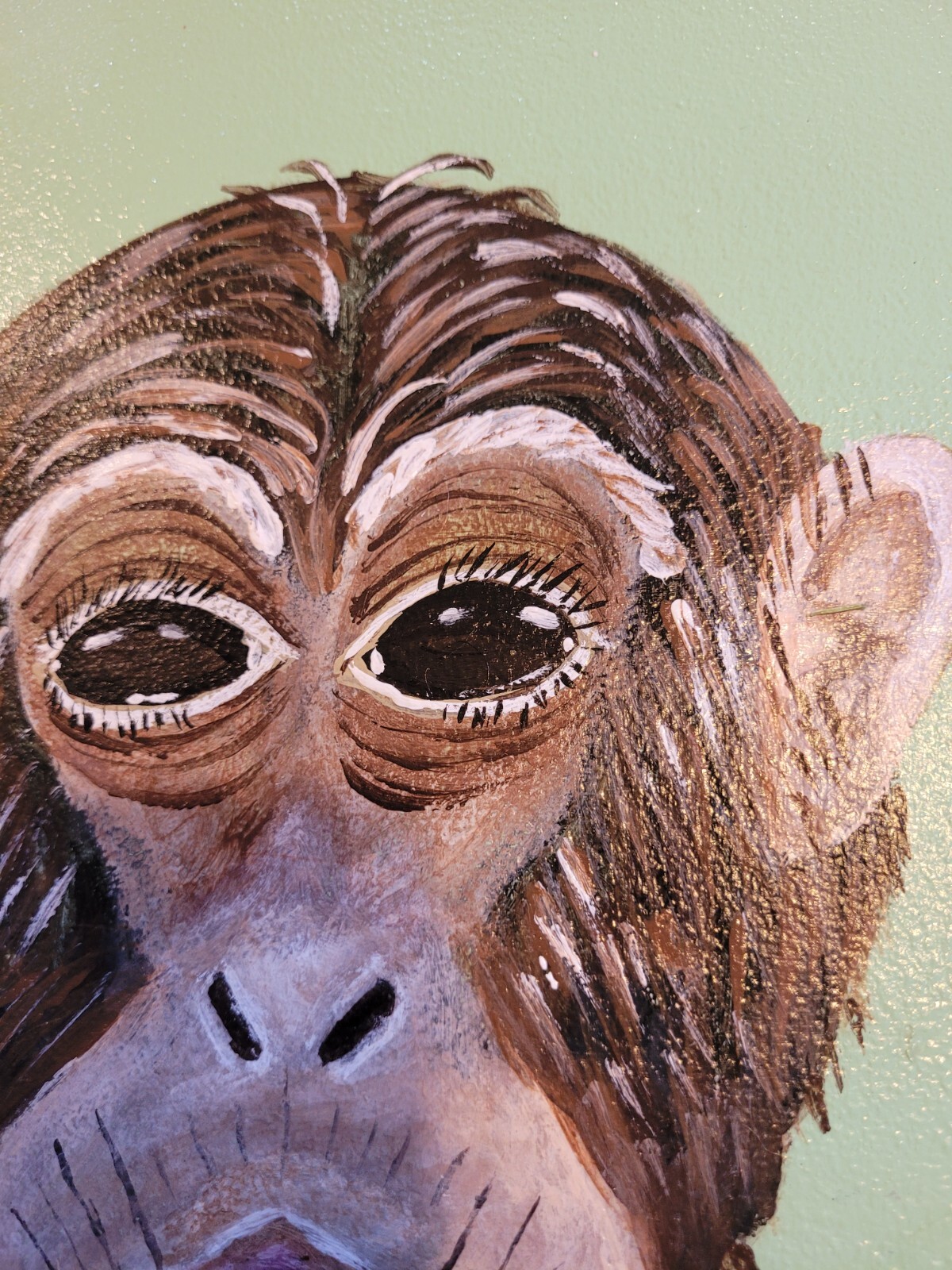 Janet Smith 2pc Painting Monkey Chimp Mohawk Porcelain Tile 12×12 Whimsical