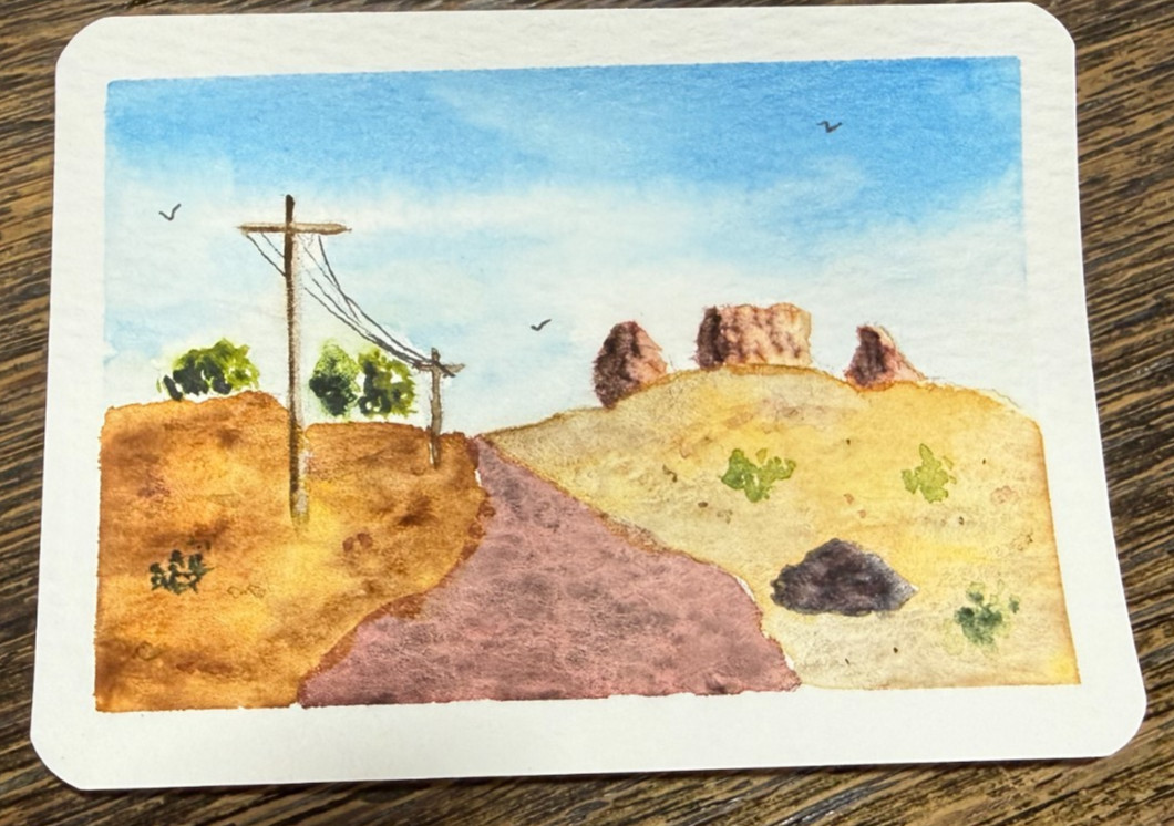 original landscape painting aceo 2.5 x 3.5
