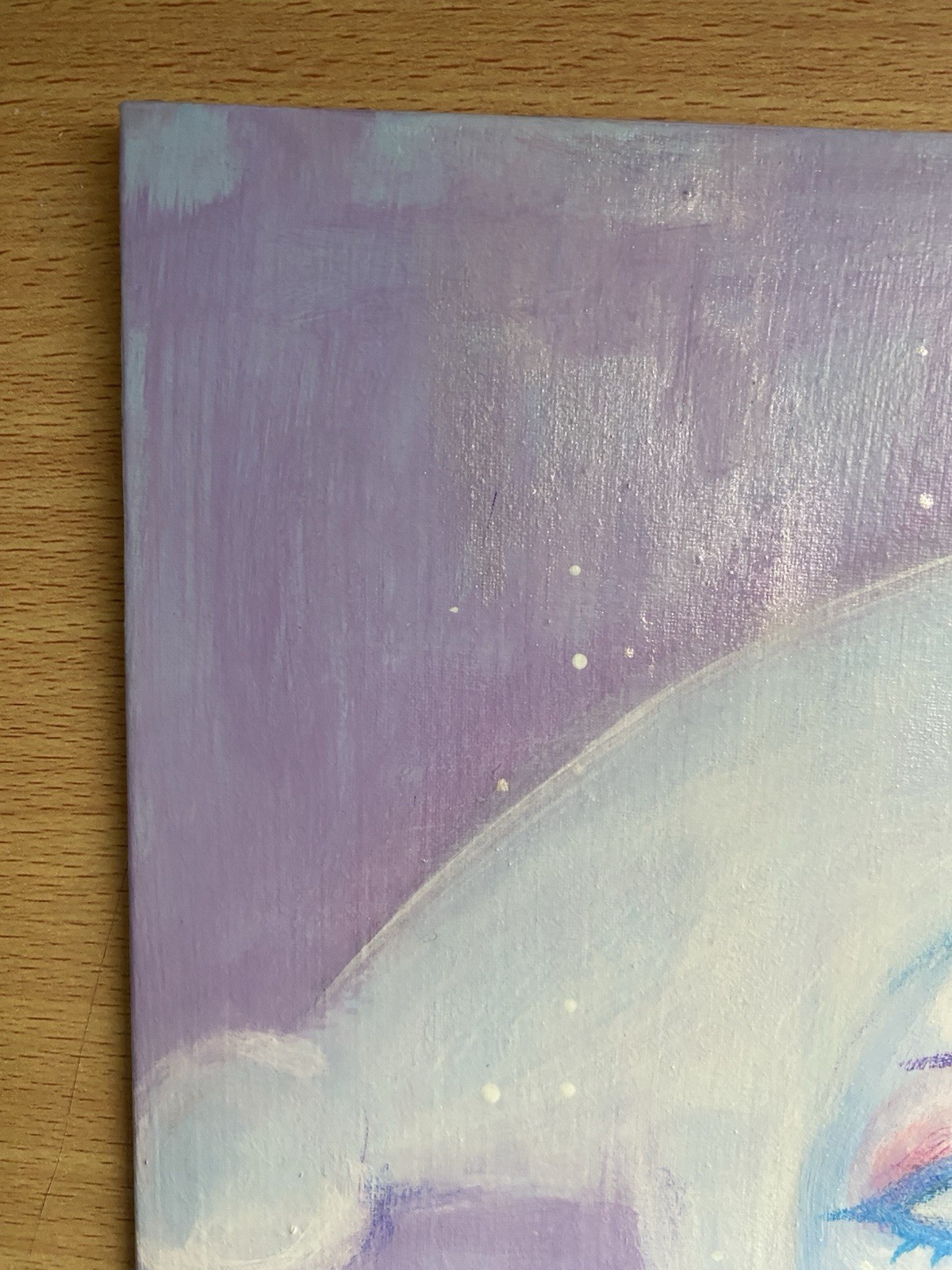 Purple And White Cloud Jester Fantasy Painting On 12×12 Canvas Board