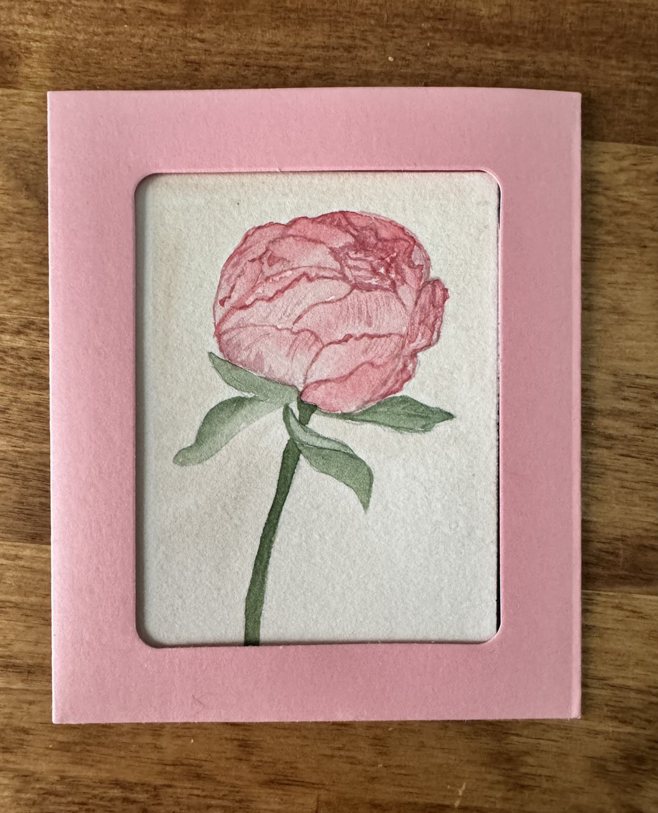 ACEO “Pink Peony For Me” Watercolor By DBossert Features Floral Peony