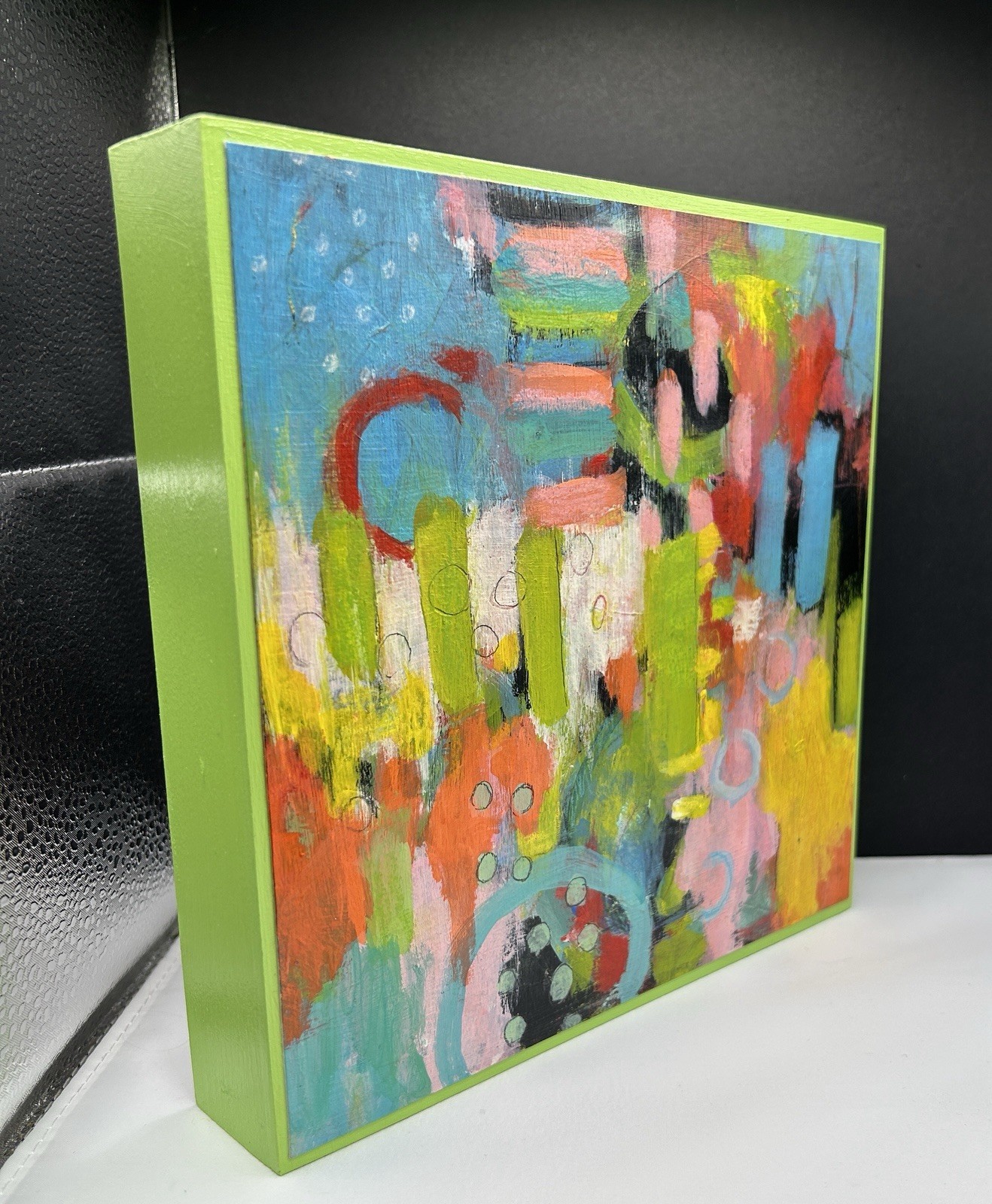 “Color Drift” Original Abstract Painting Modern Geometric Art Acrylic 8” X 8”