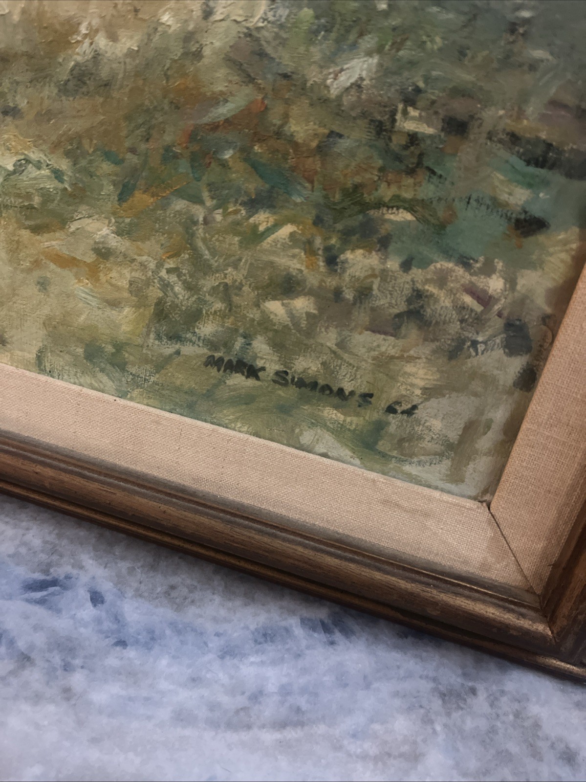 Mark Simon Original Oil on Board Framed landscape Nature Hand Signed 1964 24×20