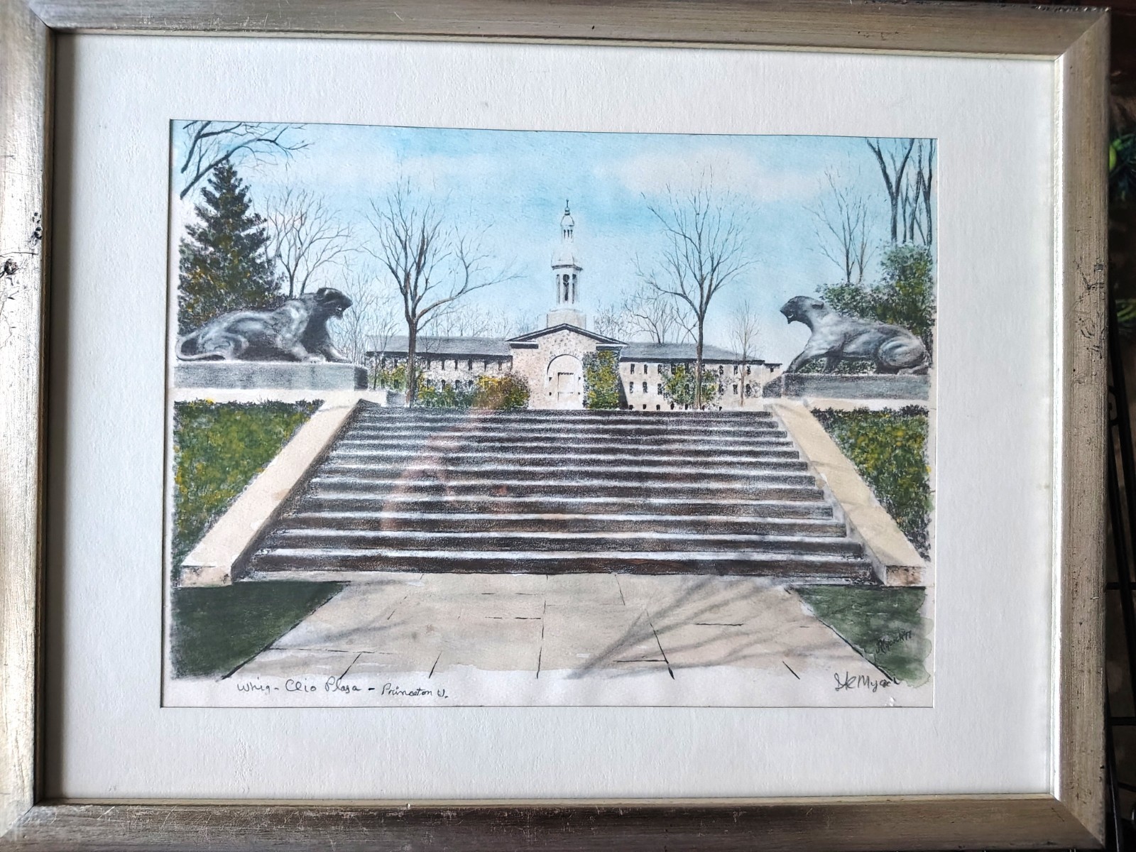 Princeton University Signed Prints Framed 17.5 X 13.5 Artist JL Mycock 1970’s