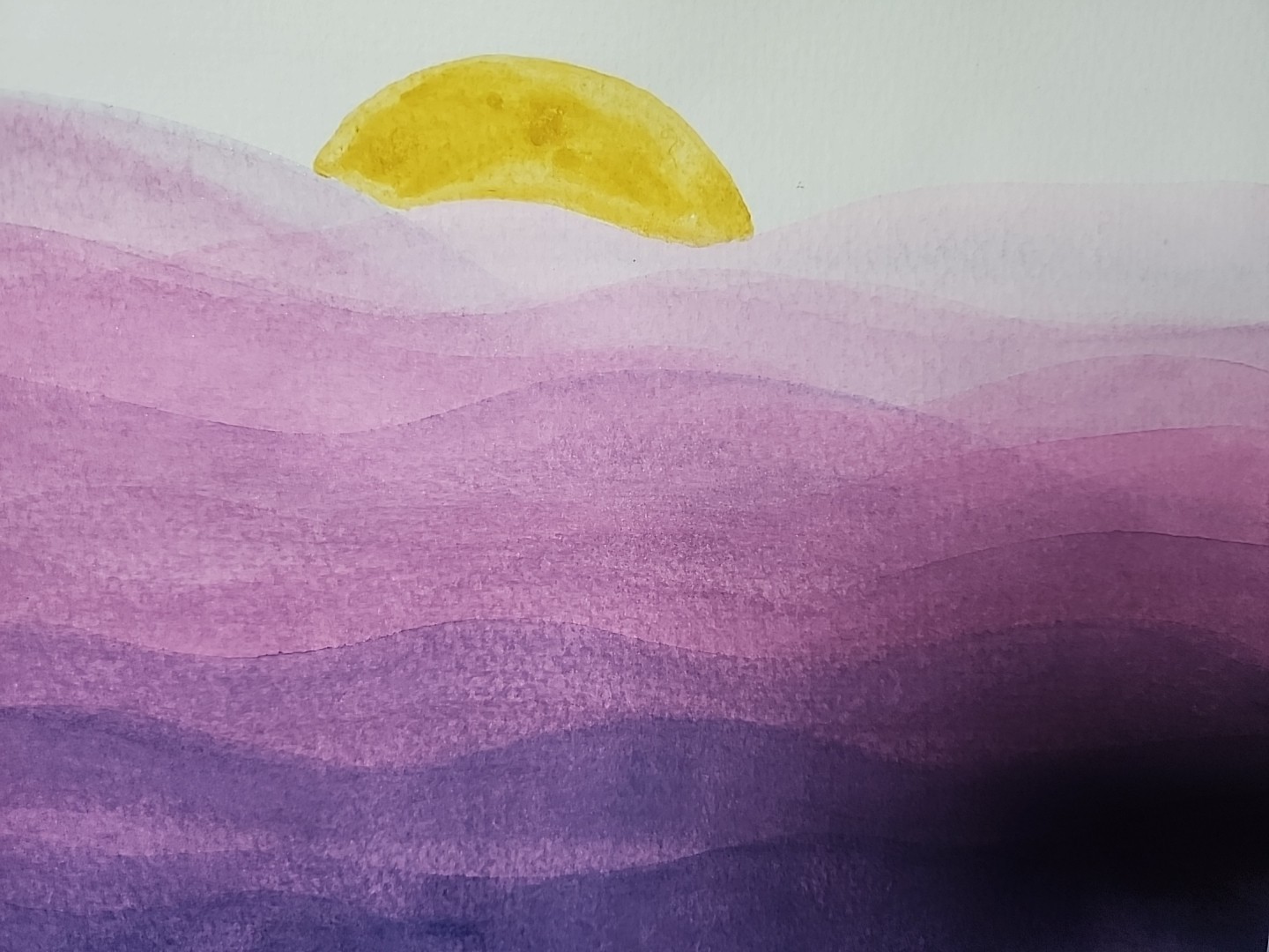 Purple Clouds- Original Abstract Watercolor Painting On 140lb Watercolor Paper