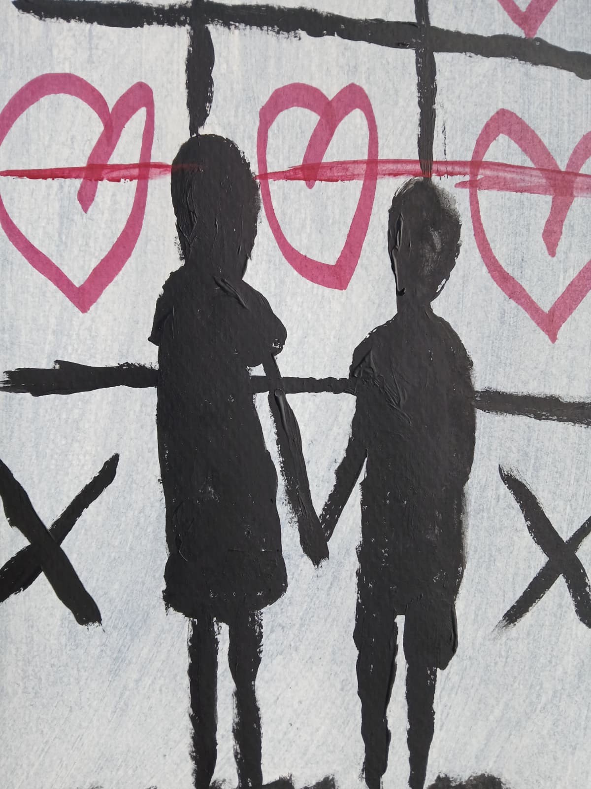 Expressionism/Abstract 11×14 Tic Tac Love Signed Colorful Hand Made Art Painting