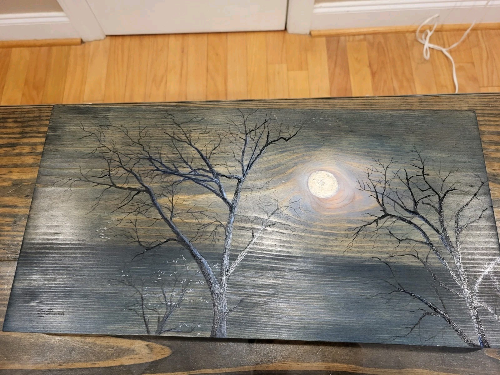 OOAK Original hand painted wall art Moon