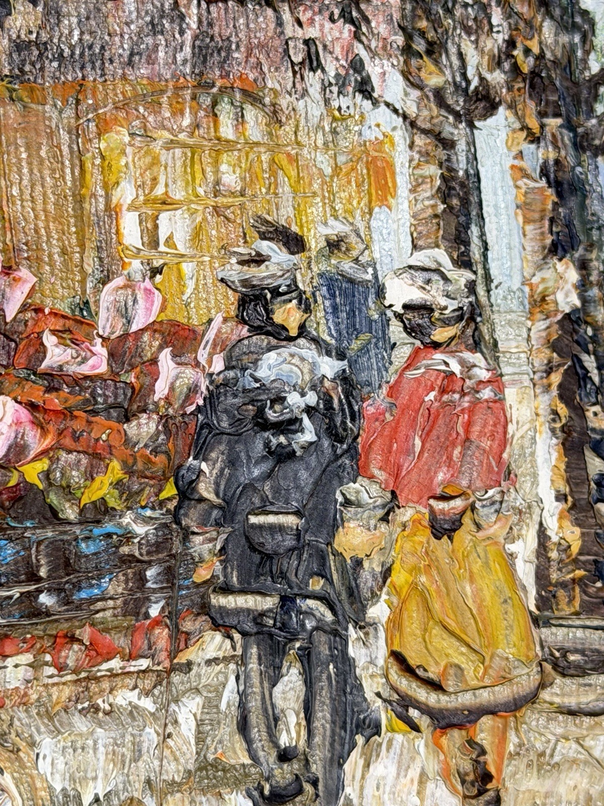 Impressionist Paris Scene Painting Caroline Burnett Gilt Frame