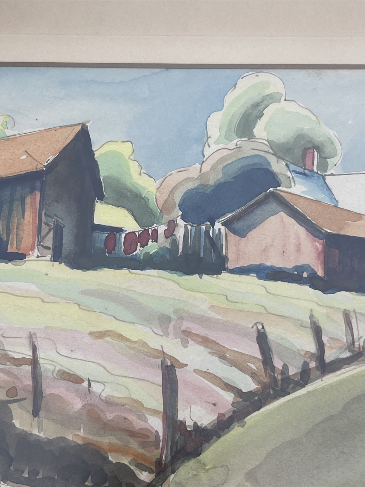 ANTIQUE WPA REGIONALISM LANDSCAPE PAINTING AMERICAN IMPRESSIONISM MYSTERY SIGNED