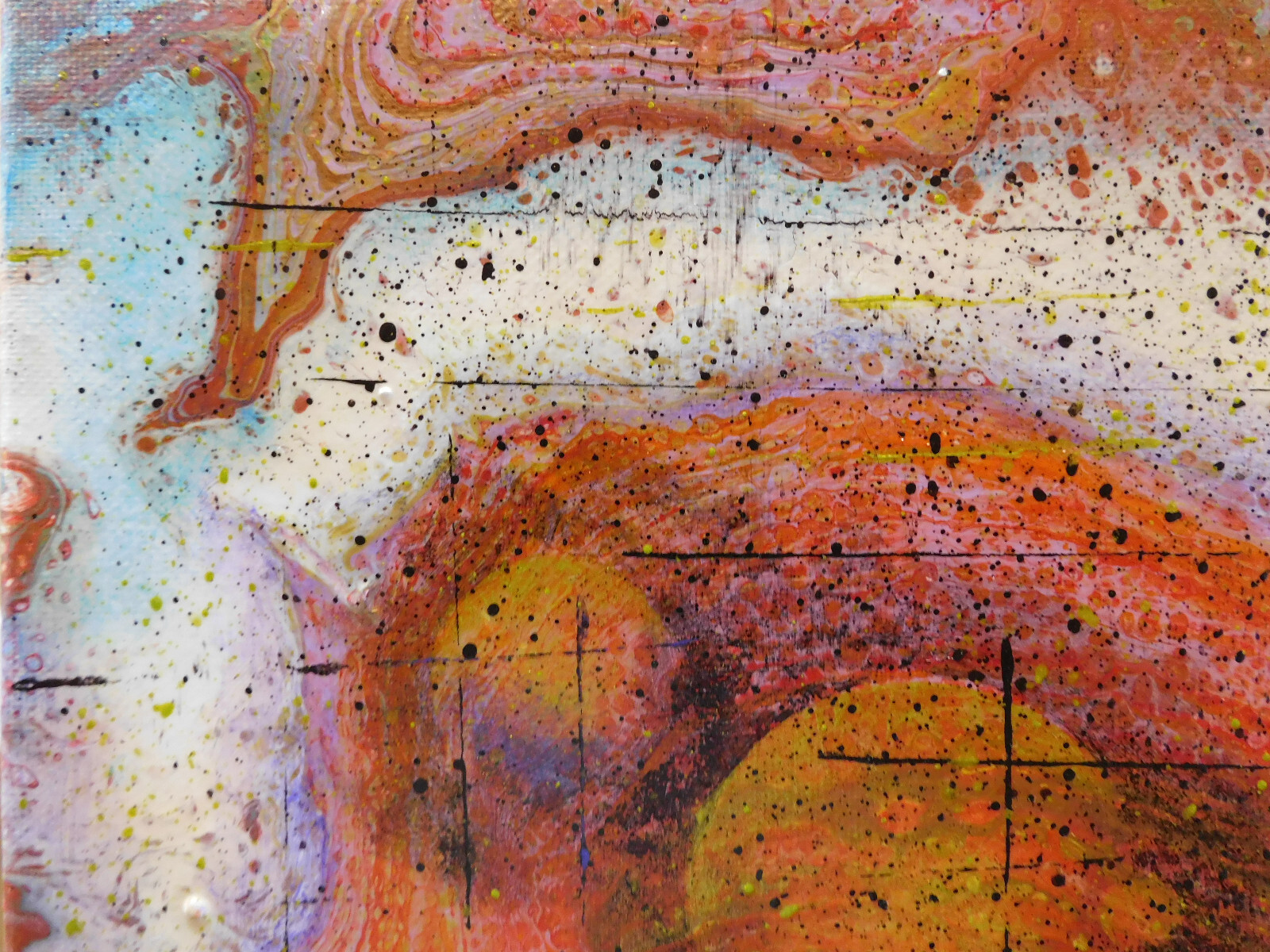 Abstract Painting Planets Outer Space Galaxy Original Art by Rain Crow