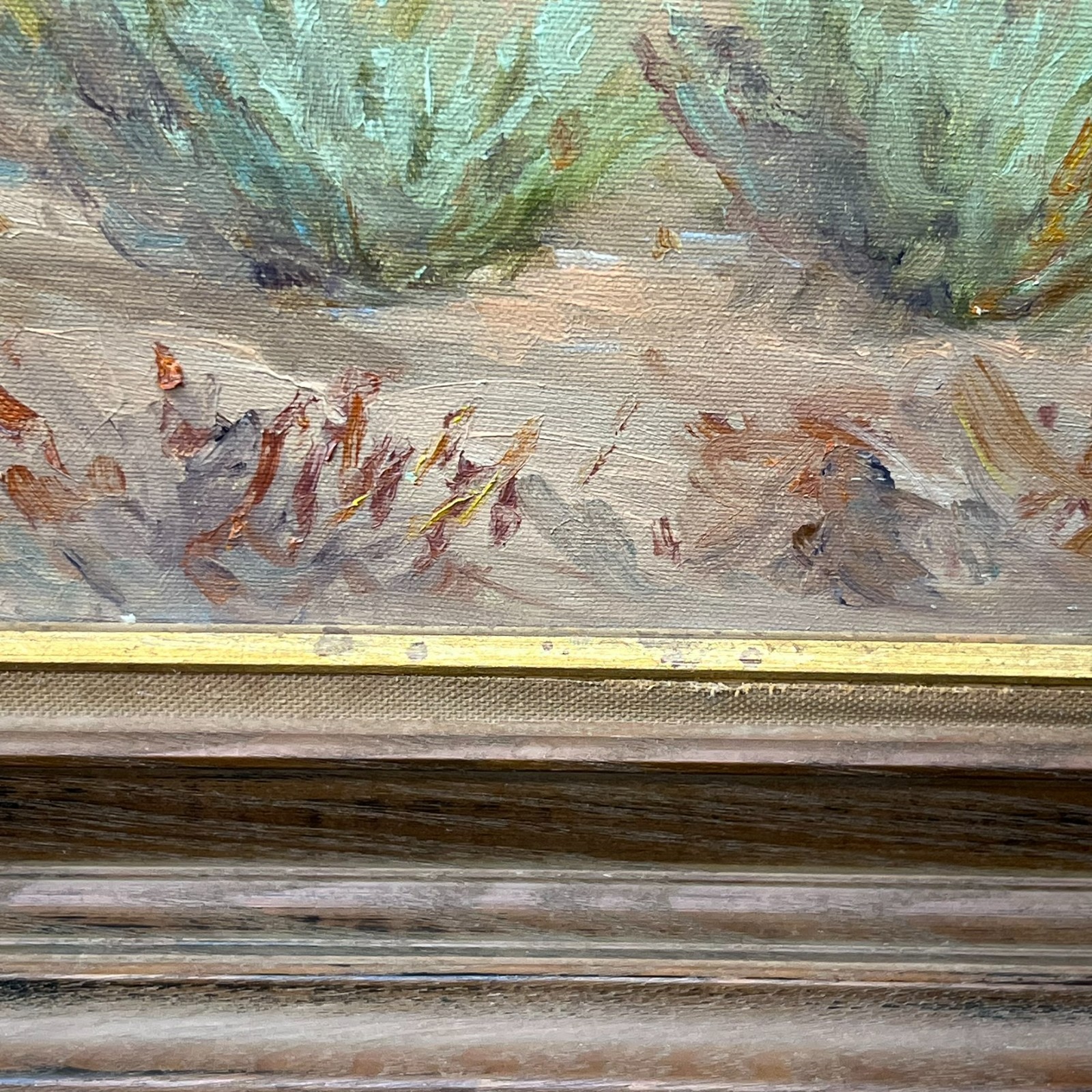 Vintage Western Stagecoach Oil Painting COPY of Berninghaus Signed Goode READ