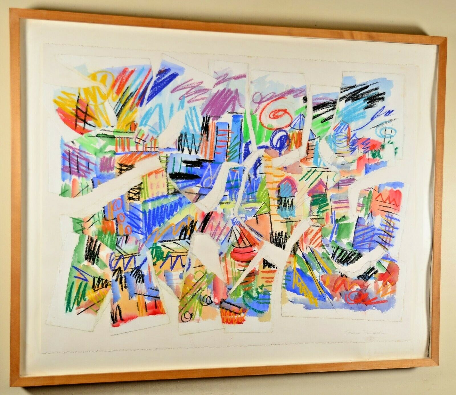 DIANE TANCHAK Original Vintage Signed Abstract Mixed Media Collage Oil Painting