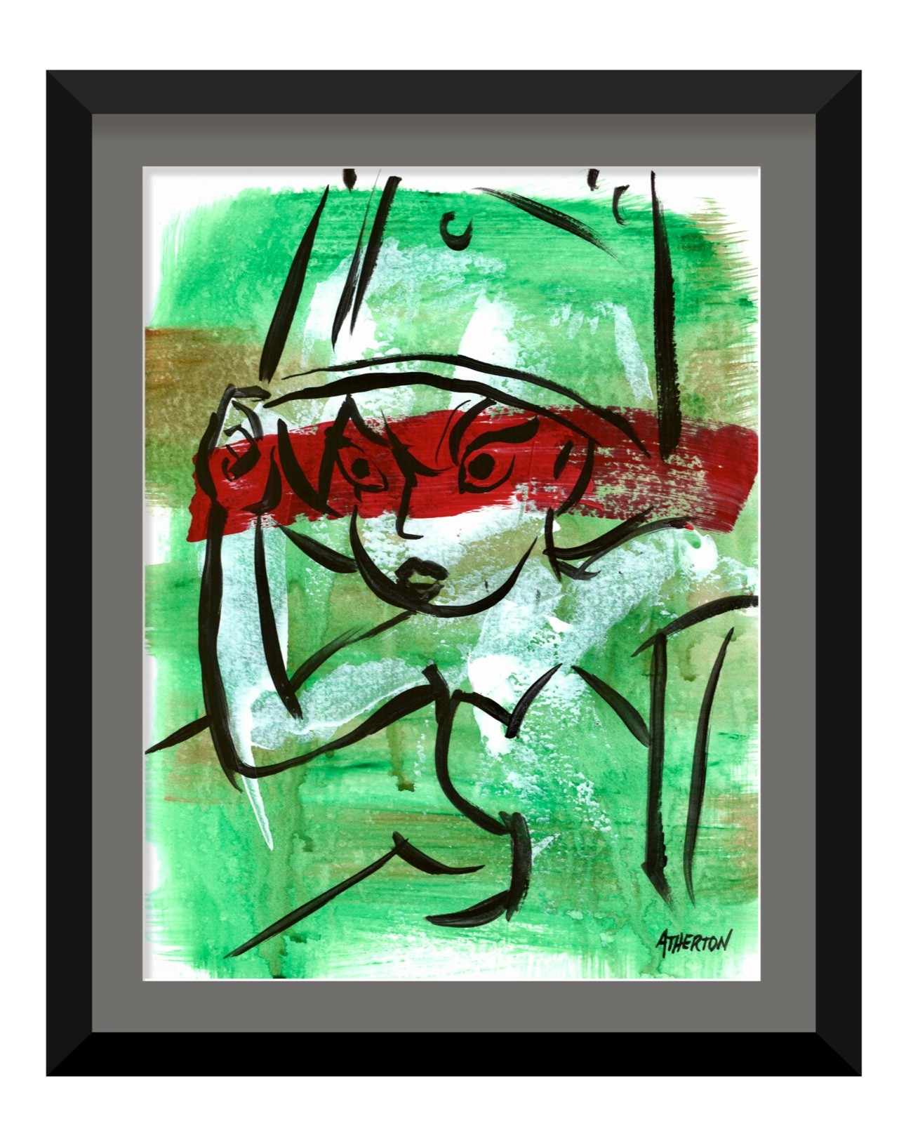 Atherton 9×12 Original Tinkerbell Peter Pan Painting «Angry Tink 1» signed