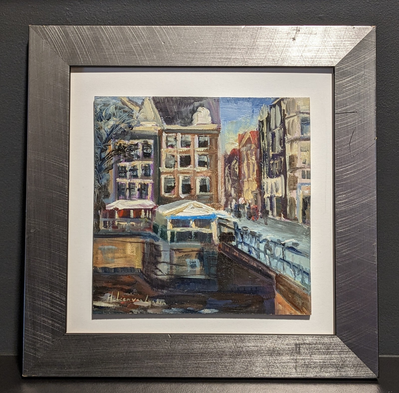 Heleen Van Lynden ‘Amsterdam Canal’ Original Oil Painting Signed & Framed COA