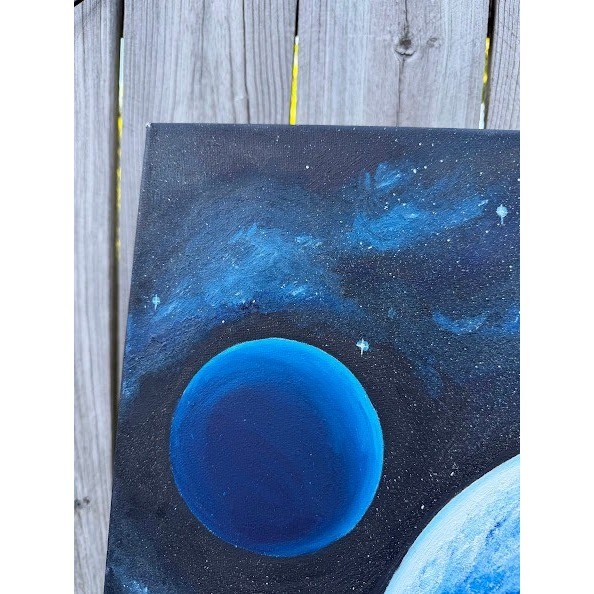 Space Galaxy Celestial Unbranded Original Painting Unisex OS Blue Black