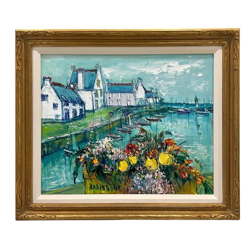 Yolande Ardissone (French b.1927) “Fleurs à Port Haliguen” Oil on Canvas