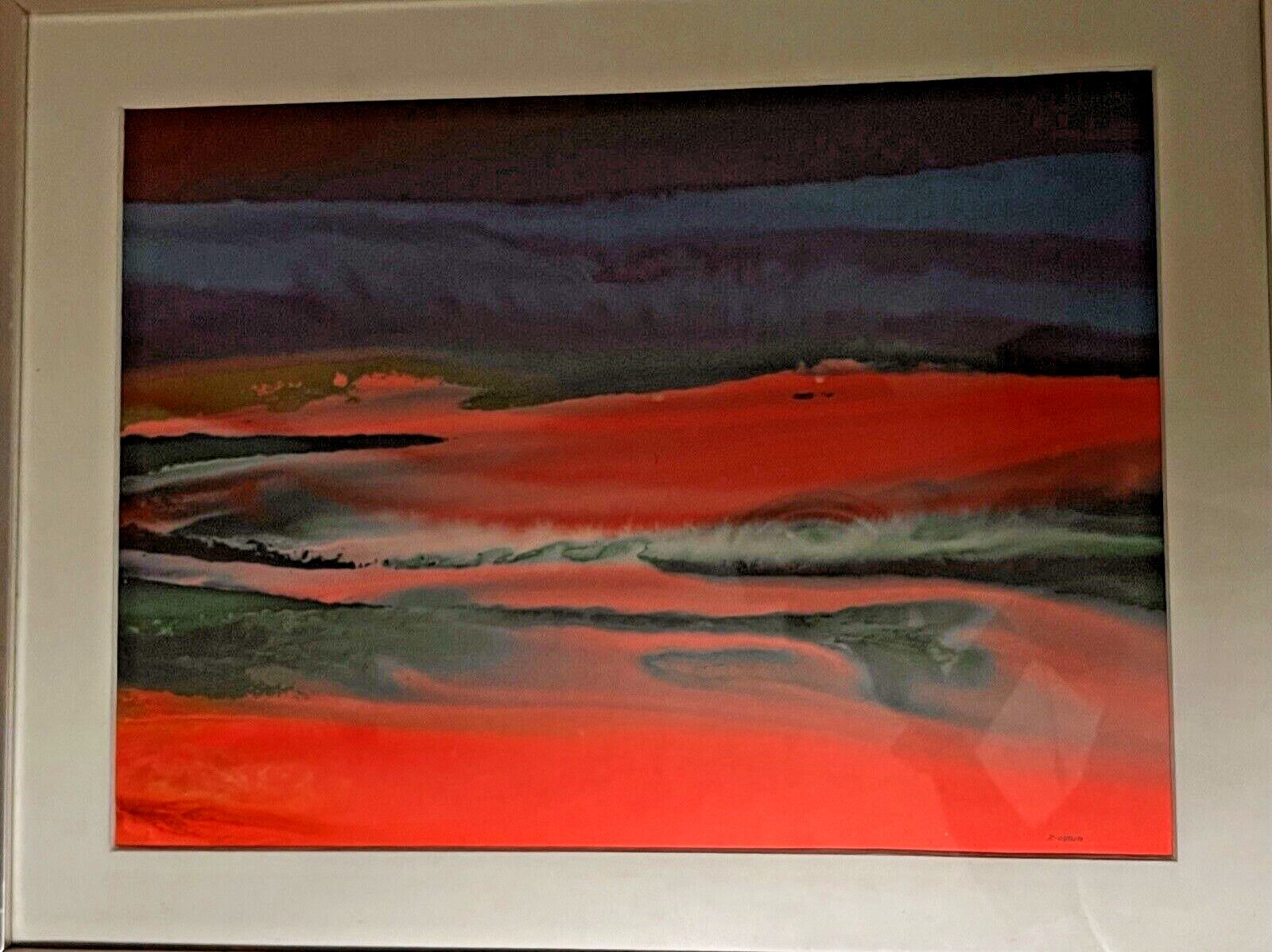 Ralph Ernest White, Texas Artist (1921-2004) Abstract Watercolor Painting