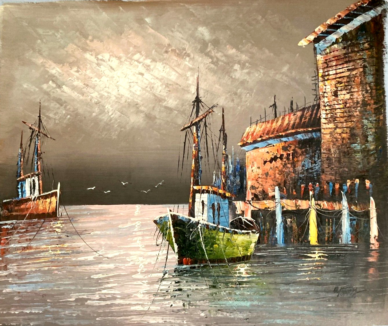 Harbor Boat Scene