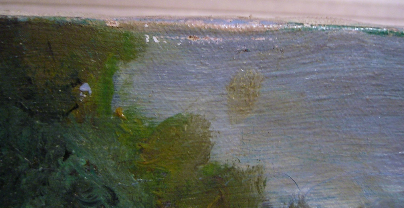Antique Landscape Coastal Lighthouse Oil Painting Signed