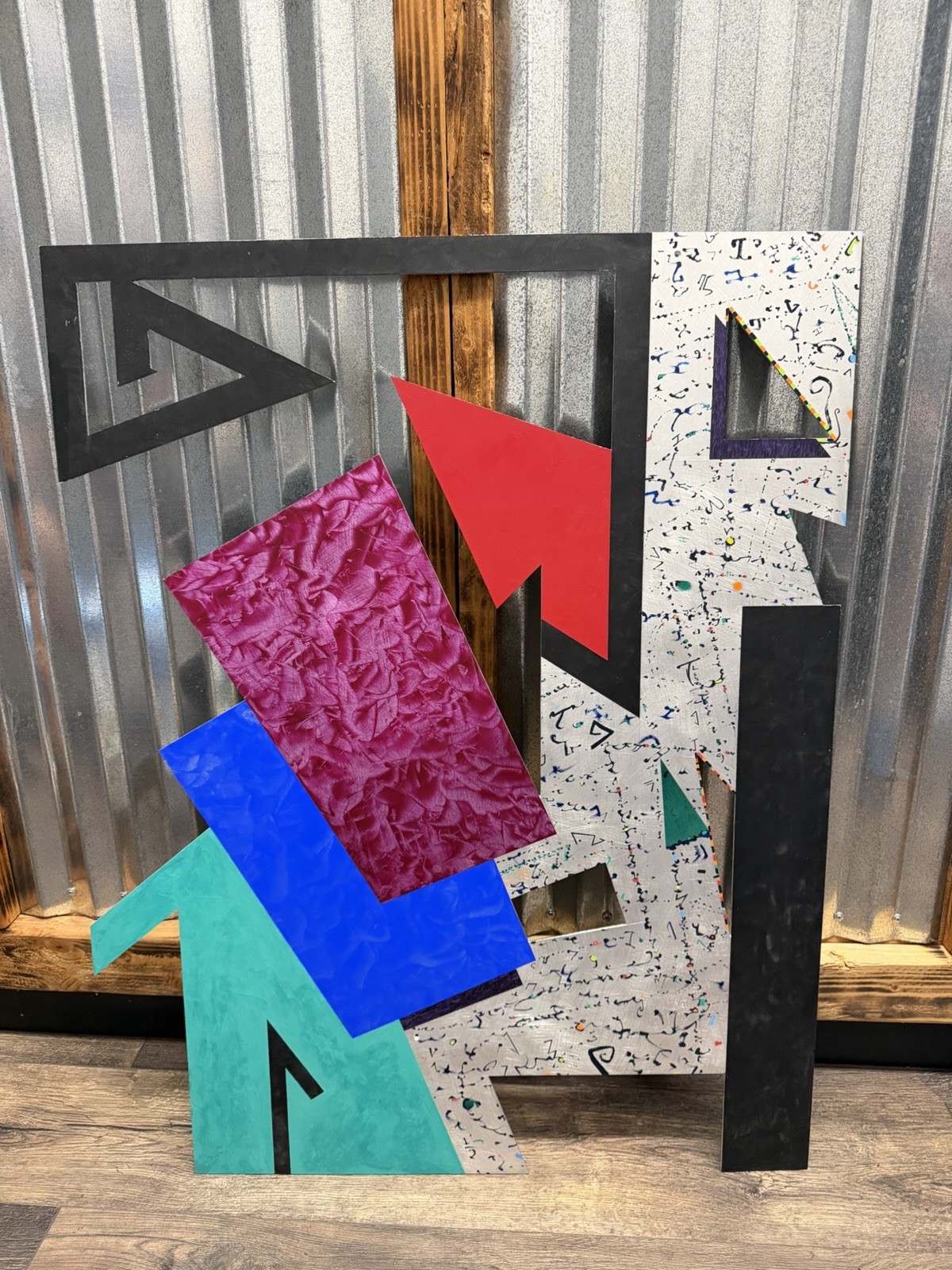 Vytas Sakalas 1987 Oil On Aluminum Cutout Abstract Artwork IMREL #25 38×30