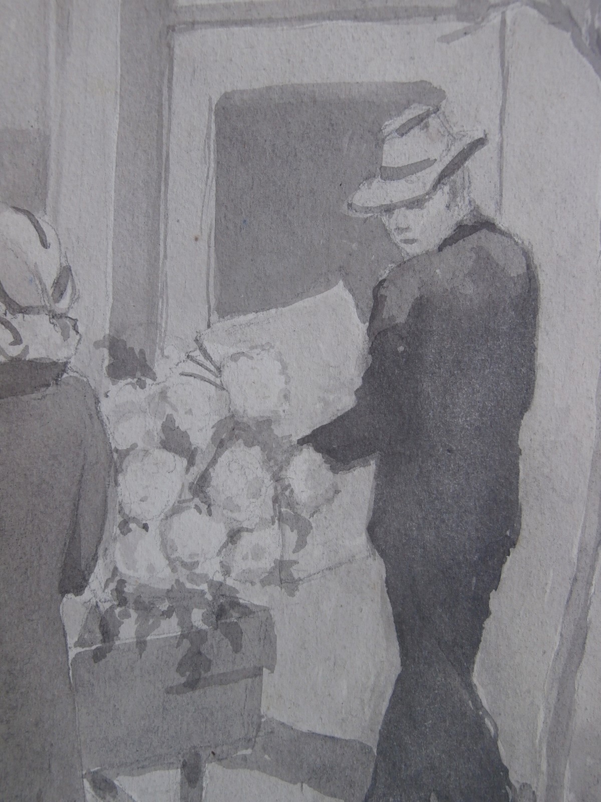 Black Street Vendor 1940s Painting American Artist Charleston SC Renaissance Era