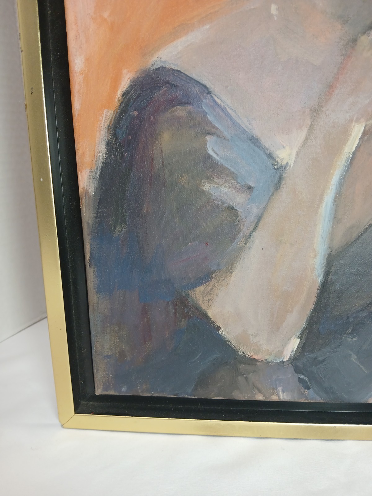 Pat Regan Expressionist «The Dreamer” Original Oil Painting • Framed 13 3/4»
