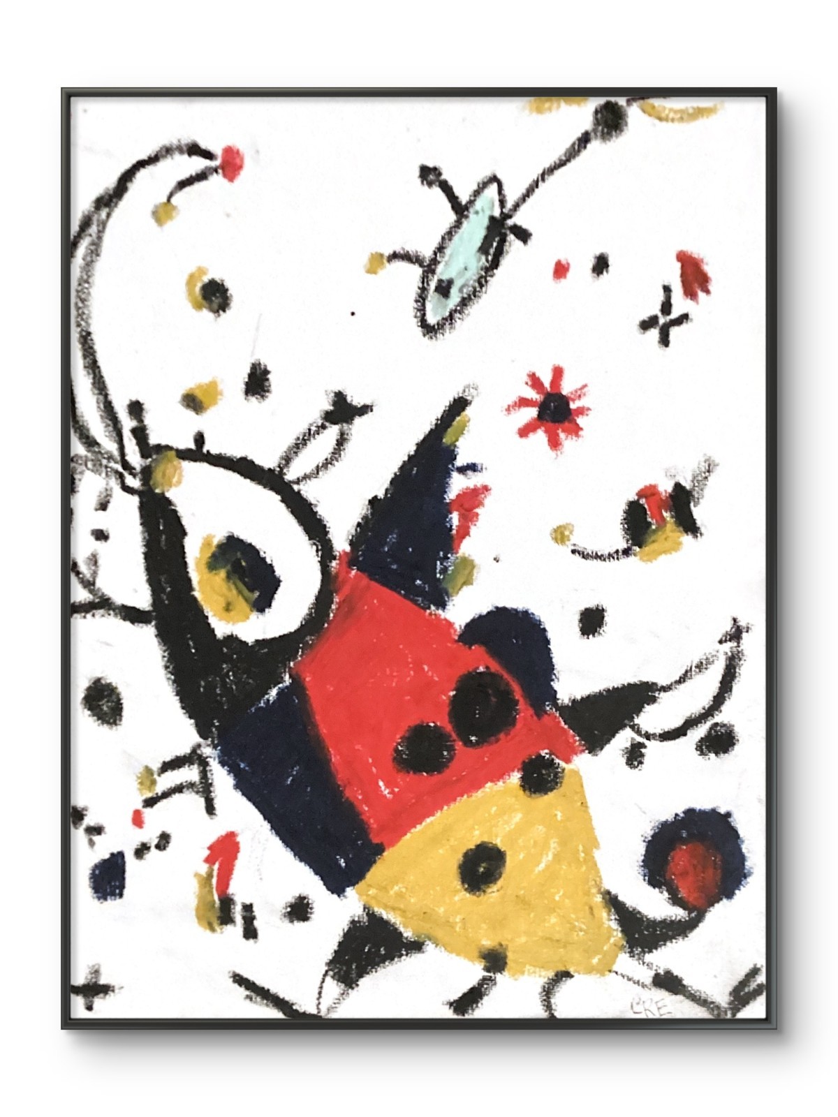 Abstract Bug Monster Botanical Bright Modern Geometric Original 11 by 14 Canvas