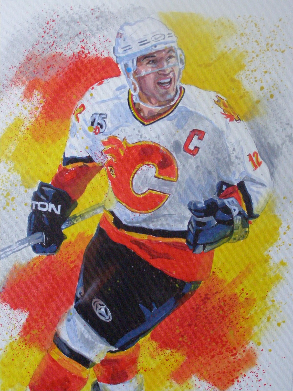 Jarome Iginla NHL Hockey Calgary Flames Original Acrylic Oil Painting Art