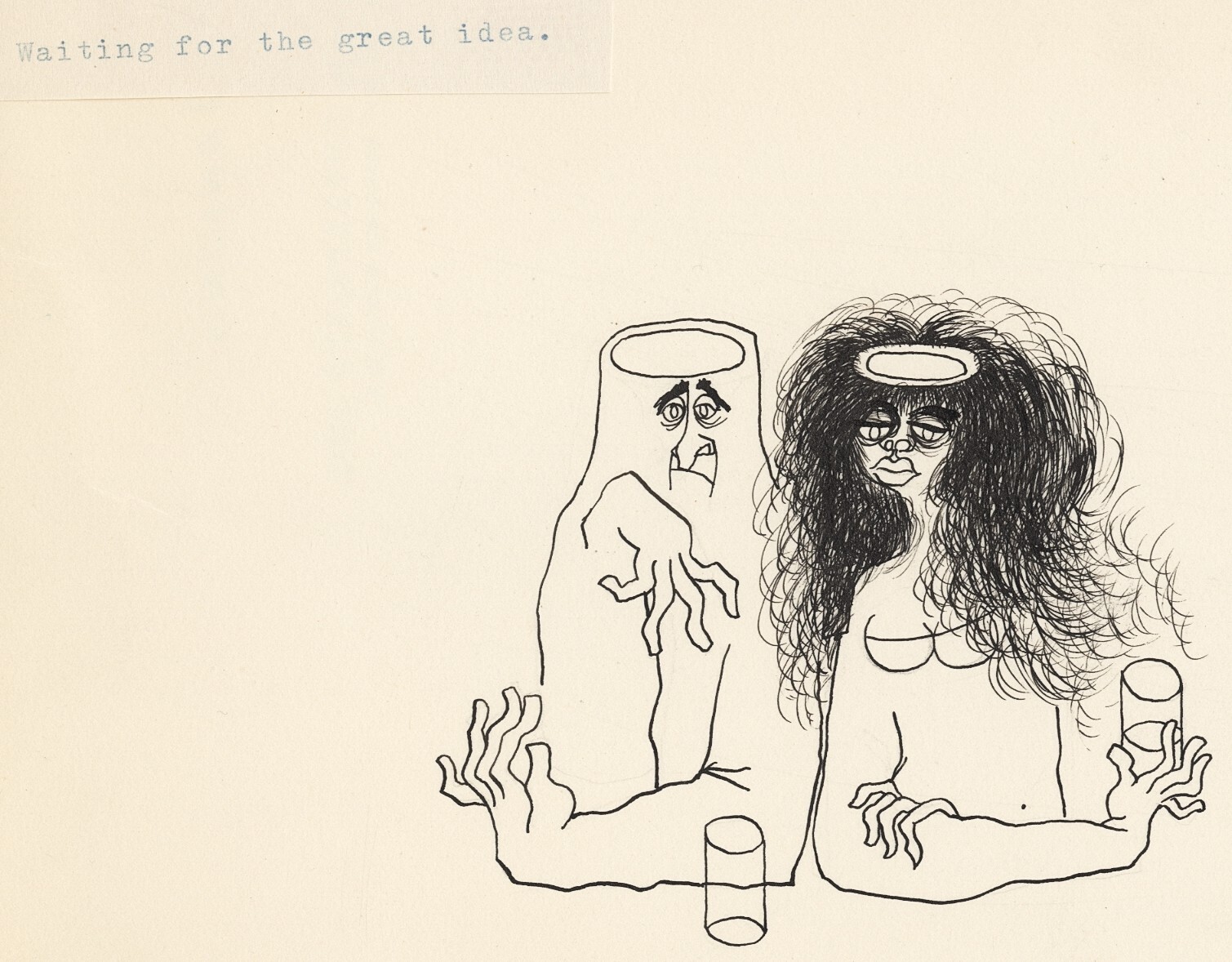 c. 1960’s «Waiting for the Great Idea» ORIGINAL ART by Adriano Zannino