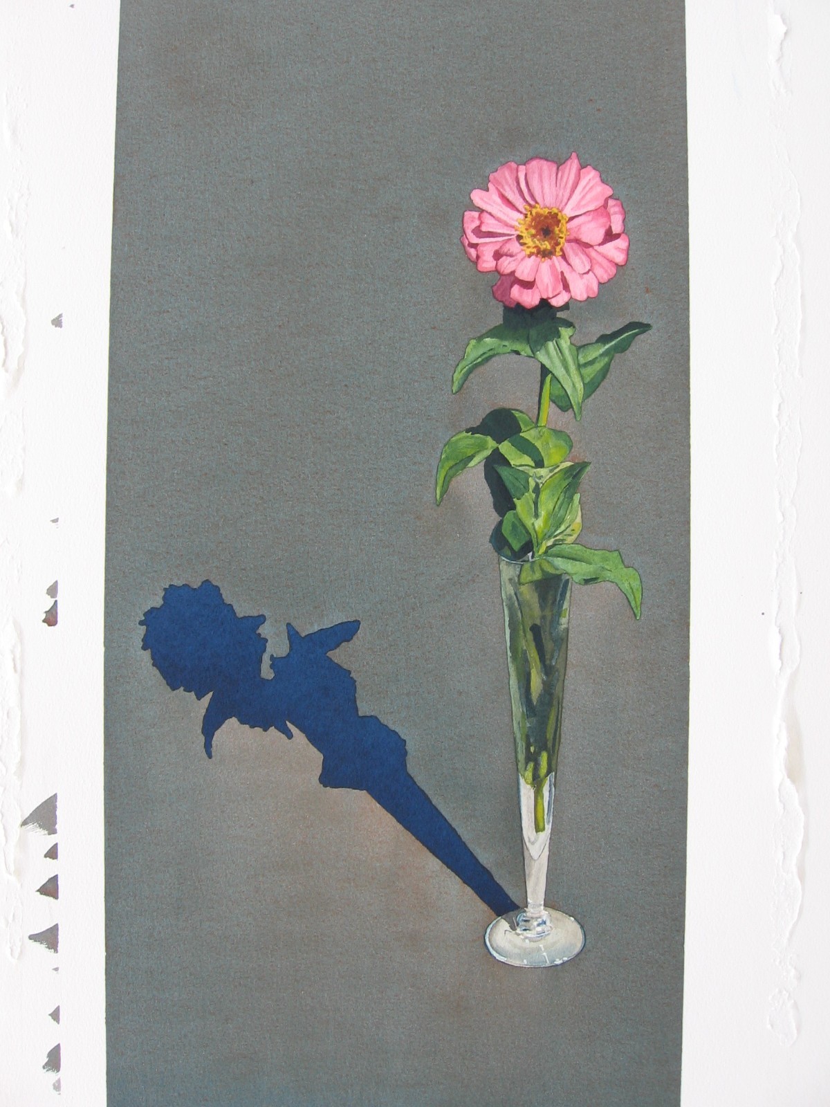 2000 Tom Gavitt Signed Original Watercolor Painting on art board- ZINNIA, 27×12