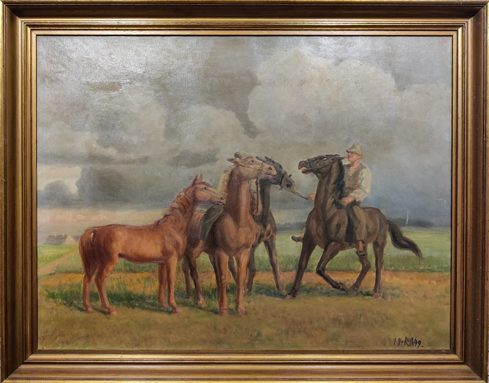 Oscar Matthiesen (1861-1957): HORSE WHISPERER, original oil painting