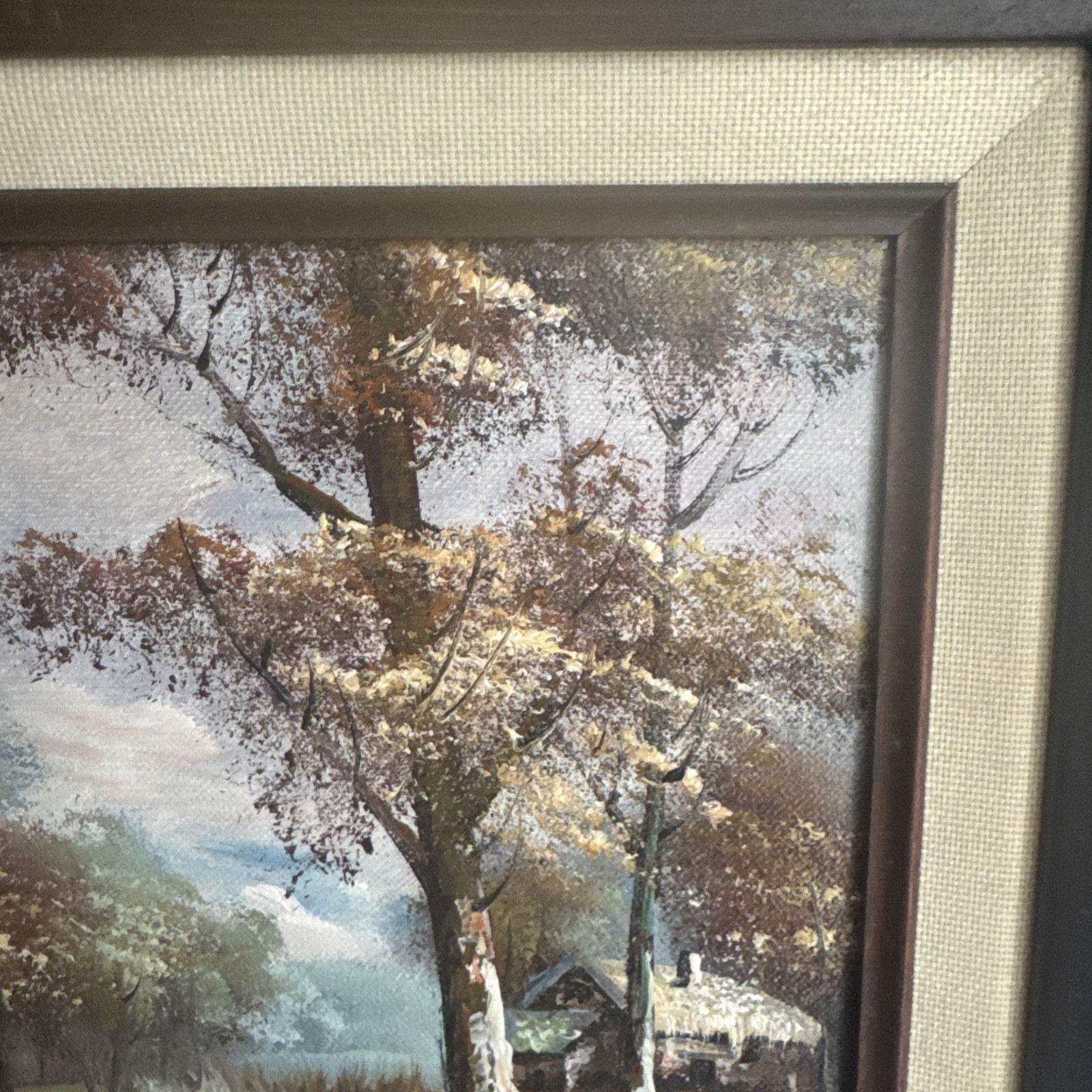 Original C. Inness Antique landscape painting Clara Inness Framed 10” X 8”